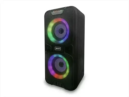 Портативная колонка BKK B86 Акустическая система 20 Вт 2 x 4" RGB подсветка 3000 мАч TF Card Черный - фото 3