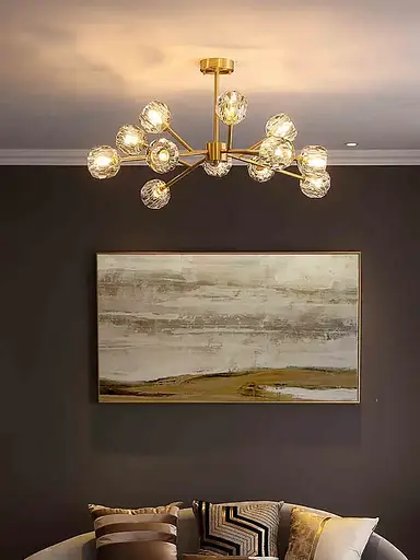 Светодиодная люстра Изумруд 8609 (Золотистая) на 6 плафонов - фото 3