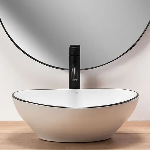 Умивальник Rea Sofia black edge накладний REA-U3217, Білий - фото 3