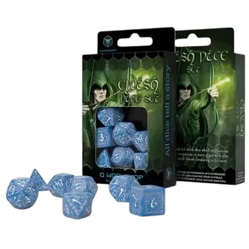 Набор кубиков Elvish Glacier & white Dice Set , 7 шт. (SELV1R) - фото 1