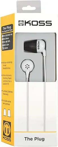 Наушники The Plug Noise Isolating White Koss teh0024859 - фото 6