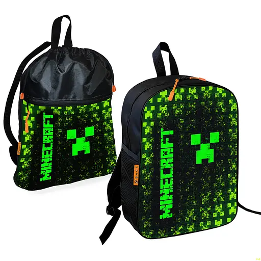 Школьный рюкзак детский Minecraft + Сумка для обуви спортивной формы рюкзак-мешок для мальчика (01713)