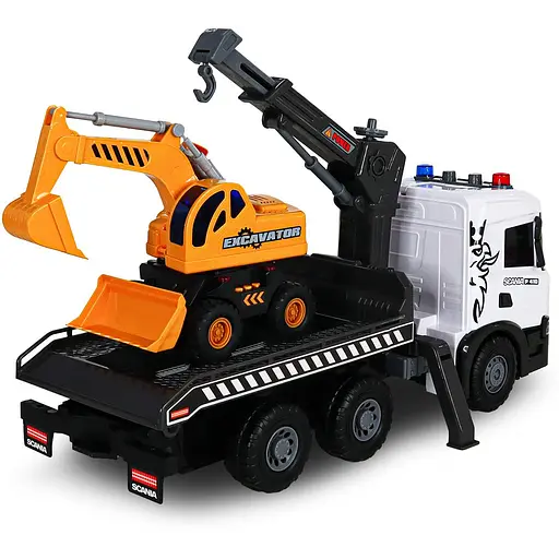 Игровой набор TechnoDrive Super Big Truck Автокран Scania с экскаватором (5004KS) - фото 6