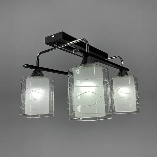 Потолочная люстра в черном или белом корпусе на 4 плафона Line.F Цвет корпуса Белый - фото 5