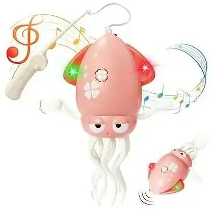 Танцюючий кальмар G-Toys, восьминіг, музична іграшка на акумуляторі Tummy Time Octopus Smart рожевий - фото 1