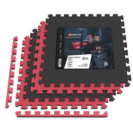 Мат-пазл Hop-Sport EVA 2см HS-A020PM - 4 частей красно-черный