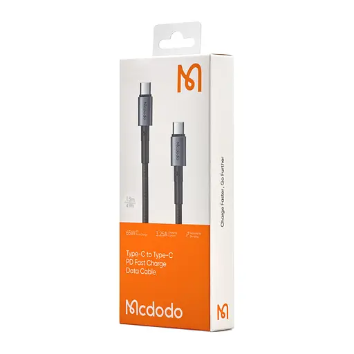 Кабель Mcdodo Prism Series 65W Type-C to Type-C Data Cable 1.5 м CA-3131 Чорний - фото 2