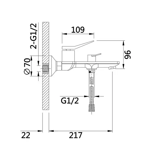 Смеситель для ванны Qtap Presto (c душевым гарнитуром) QTPRE259CRM45574 Chrome - фото 2