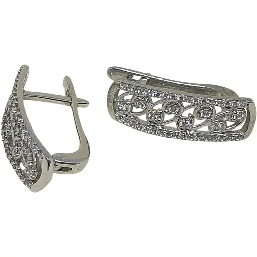 Срібні сережки Qvaliz з фіанітами. 90200419