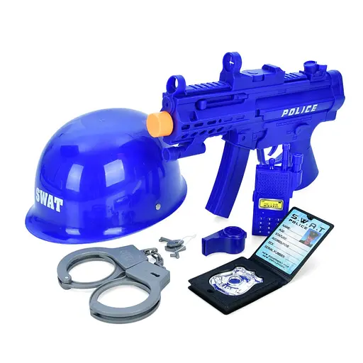 Дитячий набір поліцейського P11 автомат, каска, наручники, раціяДетский набор полицейского P11 автомат, каска, наручники, рация - фото 3