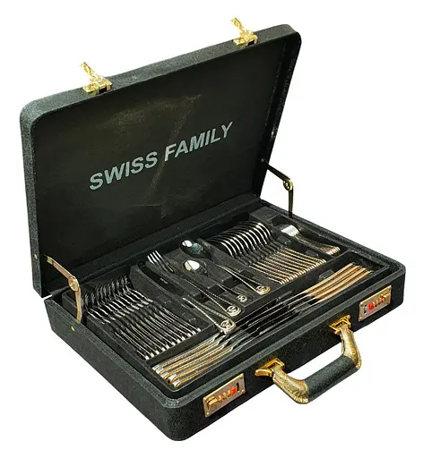 Набор столовых приборов Swiss Family 187 Versace на 12 персон в подарочном кейсе 48 предметов - фото 8