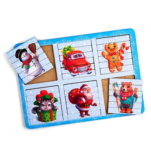 Розвиваючі пазли-палички Новорічні (ПСД229) PSD229 двосторонні