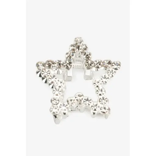 Заколка-краб Звездочка 11-6,1-18 Серебряный - фото 1