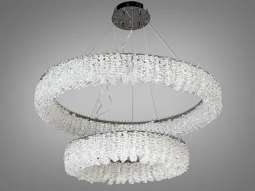 Підвісна люстра 505-600+400CH хром кришталева світлодіодна 60Вт - фото 4