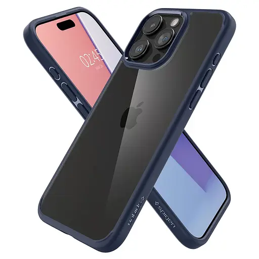 Прозорий чохол Spigen Ultra Hybrid для iPhone 15 Pro (6.1") Navy Blue ACS06711 - фото 5