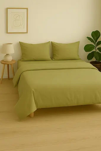 Комплект постельного белья бязь салатовый - двуспальный - фото 1