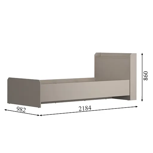 Кровать односпальная MebelStar Нео 90x200 см Серая мышка (MBS-1148) - фото 2