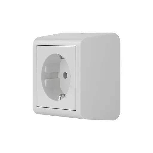 Розетка Ovivo Electric Nivo, одинарна з заземленням, накладна, біла - фото 4