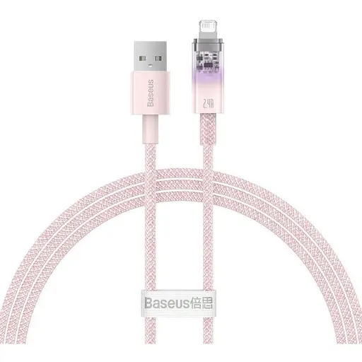 Кабель Baseus Explorer Series Fast Charging Cable with Smart Temperature Control USB to iP 2.4A 1 мpink