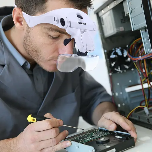 Світлодіодна лупа YOCTOSUN, збільшувальні окуляри з оголов'ям Hands Free і 2 світлодіодами - фото 9