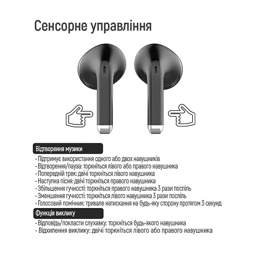 Навушники ColorWay Slim TWS-2 Earbuds Black (CW-TWS2BK) - фото 7