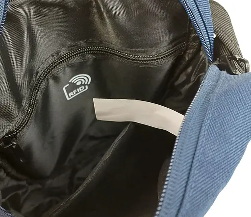 Чоловіча сумка через плече Антизлодій з Rfid захистом синя LS sum0028742 - фото 9