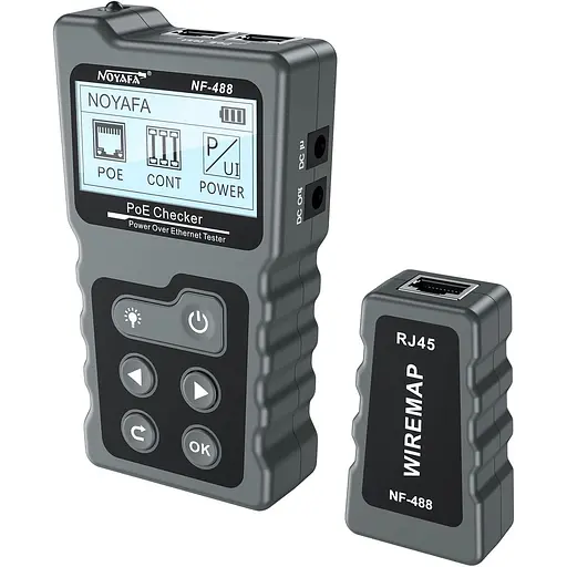 Кабельний тестер Noyafa NF-488 багатофункціональний функція PoE Ping для RJ45 DC (18887) - фото 1
