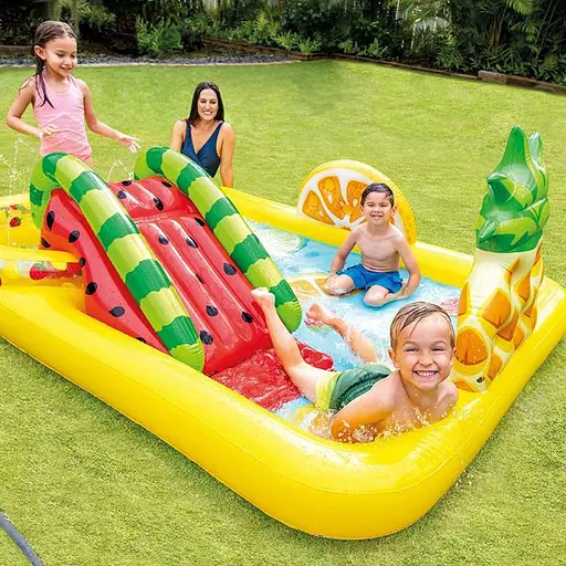 Детский игровой центр Intex 57158 Веселый фрукт с горкой 244 x 191 x 91 см 493 л - фото 2