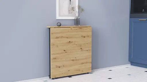Стіл-книга трансформер Оріон 1 Ferrum-decor 750x810x730 Чорний метал ДСП Дуб Артізан 16 мм (FRD-104602) - фото 7