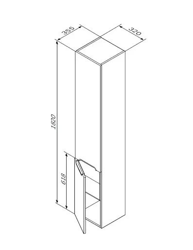 Пенал подвесной AM.PM Spirit 32 см левосторонний (M70CHL0326WG38) - фото 8