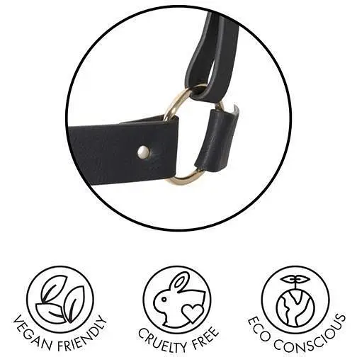 Пара браслетов на запястье и палец Bijoux Indiscrets MA Hand Bracelet Harness Black экокожа One size - фото 4
