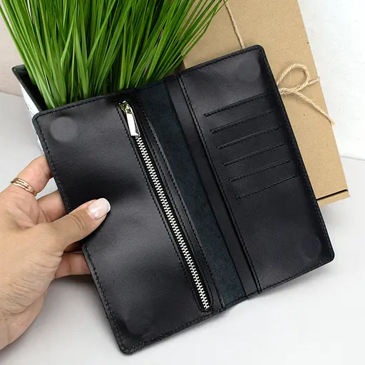 Кошелек мужской кожаный на магнитах Handycover HC0079 черный - фото 6