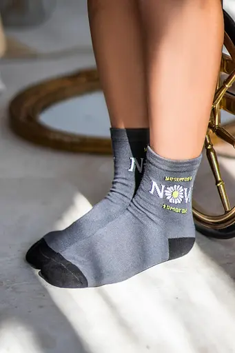 Набор носков 3 пары с надписями ORGANIC cotton бесшовные JILL ANTONY 35-37 - фото 6