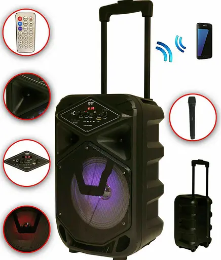 Колонка акумуляторна DMS K8-8G Bluetooth, USB, MP3, Wireless LED - фото 3