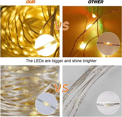 Гирлянда Lezonic 220 LED Fairy Lights Outdoor Power, 8 м/8 режимов, ПВХ Fairy Lights с дистанционным управлением - фото 4