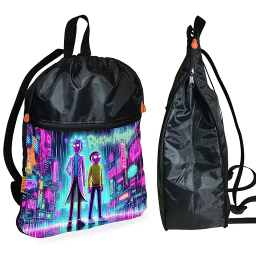 Рюкзак-мішок для взуття, спортивної форми Рік і Морті дитяча сумка для змінки з розширювачем (01386)
