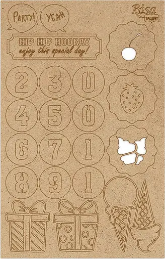 Чіпборд для скрапбукінгу „Cake delicious“ 3 ДВП 12,8х20см Rosa Talent - фото 1