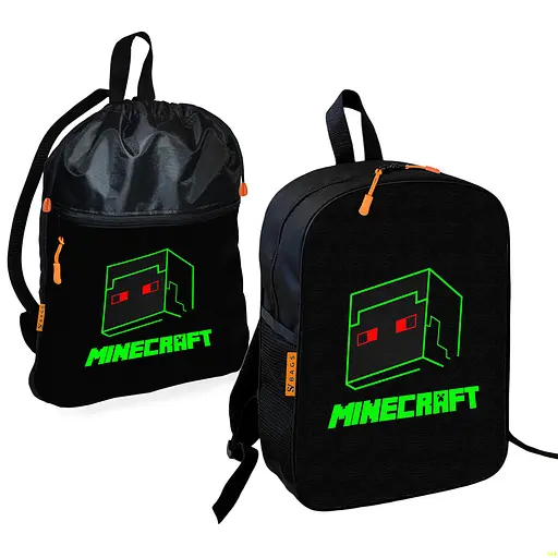 Школьный рюкзак детский Minecraft + Сумка для обуви спортивной формы рюкзак-мешок для мальчика (01726)
