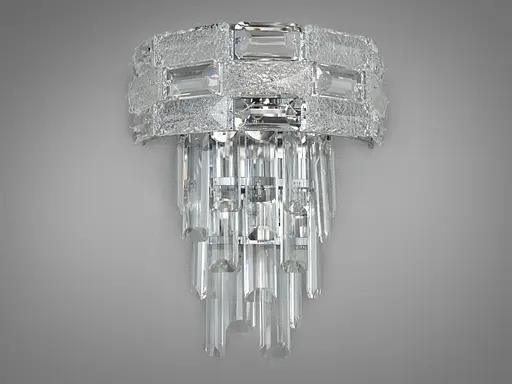 Елегантна новинка, настінний світильник з кришталю на 2 лампи, хром - фото 1