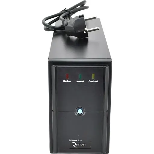 ИБП Ritar E-RTM500 (300W) ELF-L, LED, AVR, 2st, 2xSCHUKO socket, 1x12V7Ah, металлический Case. Q4 (365x130x210) 4,8 кг (310x85x140)