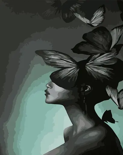 Набор для росписи по номерам Мысли-бабочки, Strateg, 30x40 см, SS6758