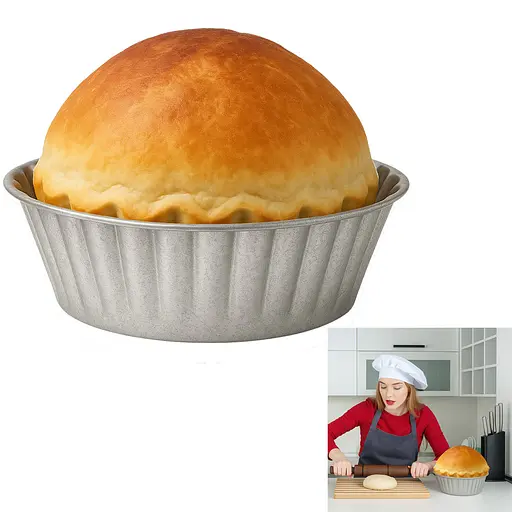 Форма алюмінієва для випічки кексу хліба паски калача паляниці каравая 24x17x8 см, Хлібпром 84079 - фото 1