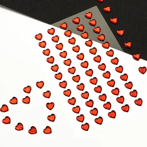Стрази самоклеючі Серця Червоні 8мм 60шт Rosa Talent - фото 4