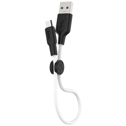 Кабель силіконовий 25 см Hoco X21 Plus MicroUSB Silicone 0.25 м білий - фото 1