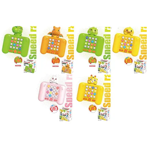 Електронна гра кнопкова F6-7-9-B-9-L-9-Y-9-K, музика, звук (англ), світло, в коробці (6903317700837) Микс - фото 1