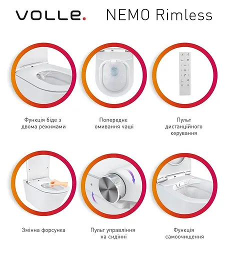 Унитаз подвесной с функцией биде и электронным управлением Vole Nemo Rimless с сидением Soft Close 13-17-777, Белый - фото 2