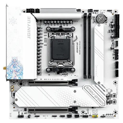 Материнская плата JGINYUE B650 Snow Dream Socket AM5 (JG-B650 M-SD) Б/У - фото 1