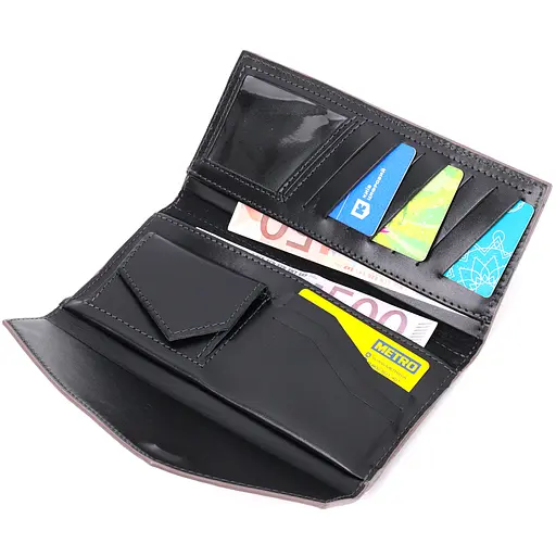 Кожаный женский кошелек Grande Pelle 21х10.5х2 см acs0027019 - фото 5