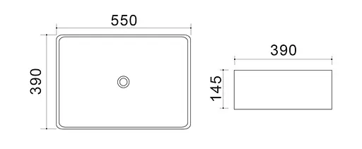 Умивальник накладний Mixxus Premium Quadro-0108 550x390x145 мм MP6652, Графит - фото 3