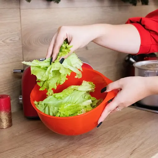 Миска кухонная глубокая пластиковая Ø 22 см H 11.5 см 2.5 л, Kitchette Красный 85352 - фото 9